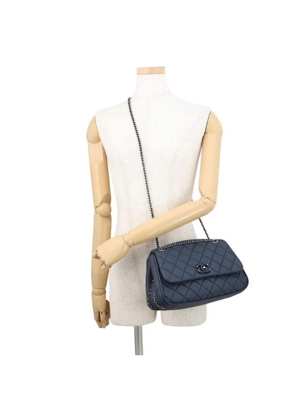 Chanel Chain Shoulder Bag Quilted CC Logo 2-Way
